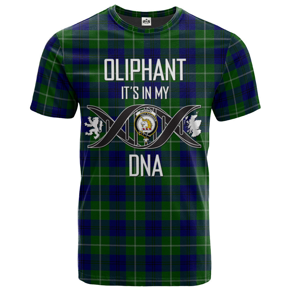 Printivon Oliphant Modern Clan DNA In Me Tartan Crest T Shirt