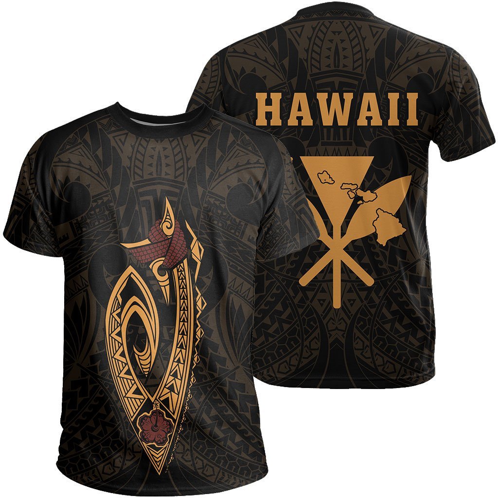 Hawaii Kakau Makau Fish Hook Polynesian T - Shirt