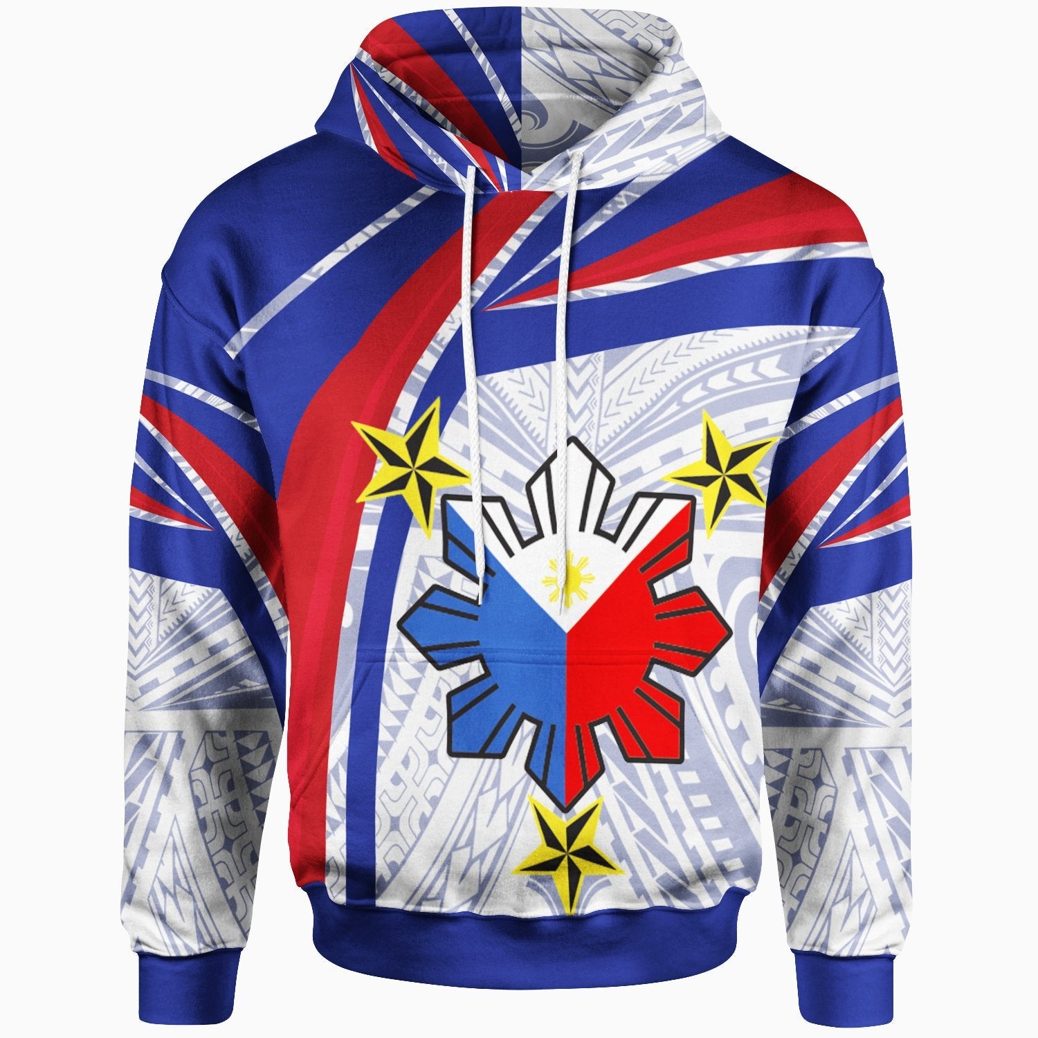 Philippines Hoodie Polynesian Pattern With Flag