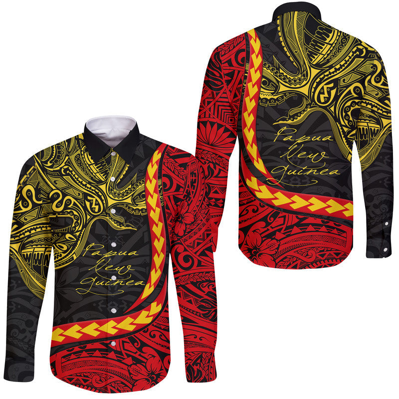 Papua New Guinea Hawaii Long Sleeve Button Shirt Unique Bird Style