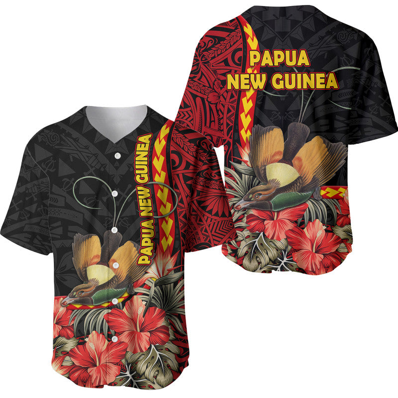 Papua New Guinea Baseball Jersey Unique Bird With Tropical Vintage Plant
