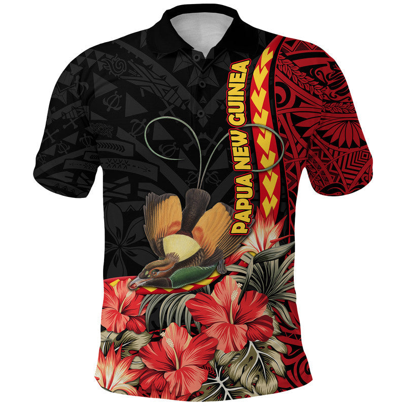 Papua New Guinea Polo Shirt Unique Bird With Tropical Vintage Plant