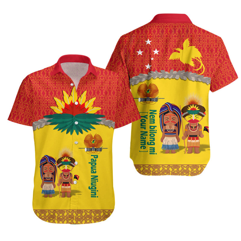 Custom Personalised Papua New Guinea Hawaiian Shirt Indigenous PNG Huli Tapa Style