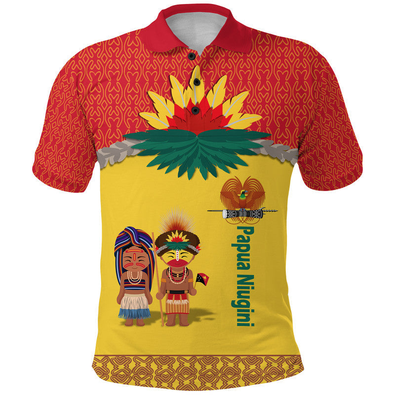 Papua New Guinea Polo Shirt Indigenous PNG Huli Tapa Style