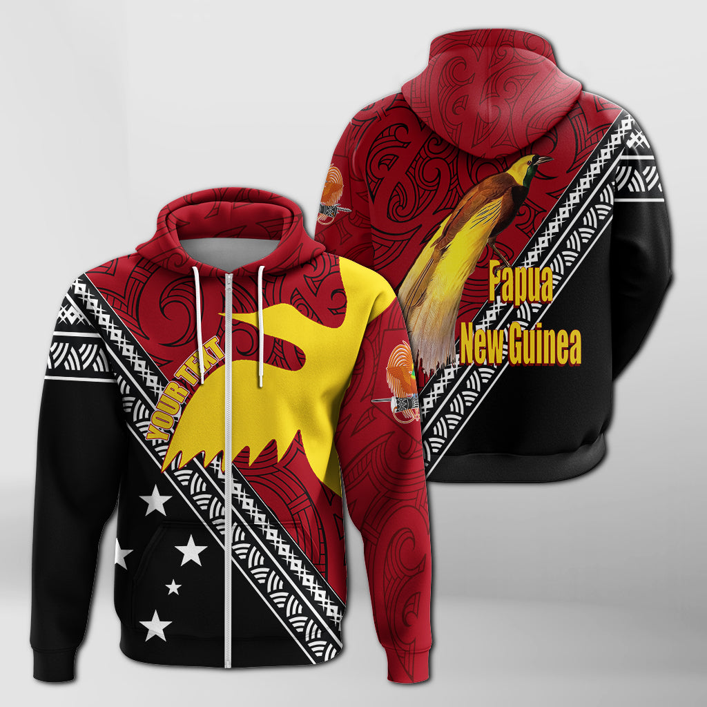 (Customize Personalize) Papua New Guinea Bird of Paradise with Polynesian Pattern Zip Up Hoodie