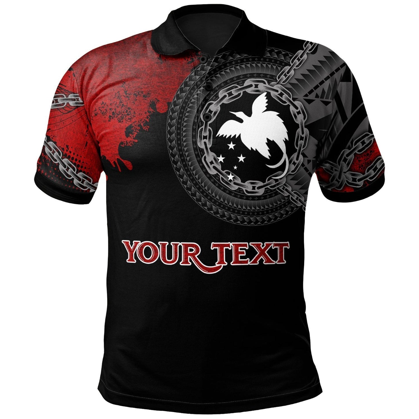 Papua New Guinea Polynesian Personalised Polo Shirt - Polynesian Chain Style