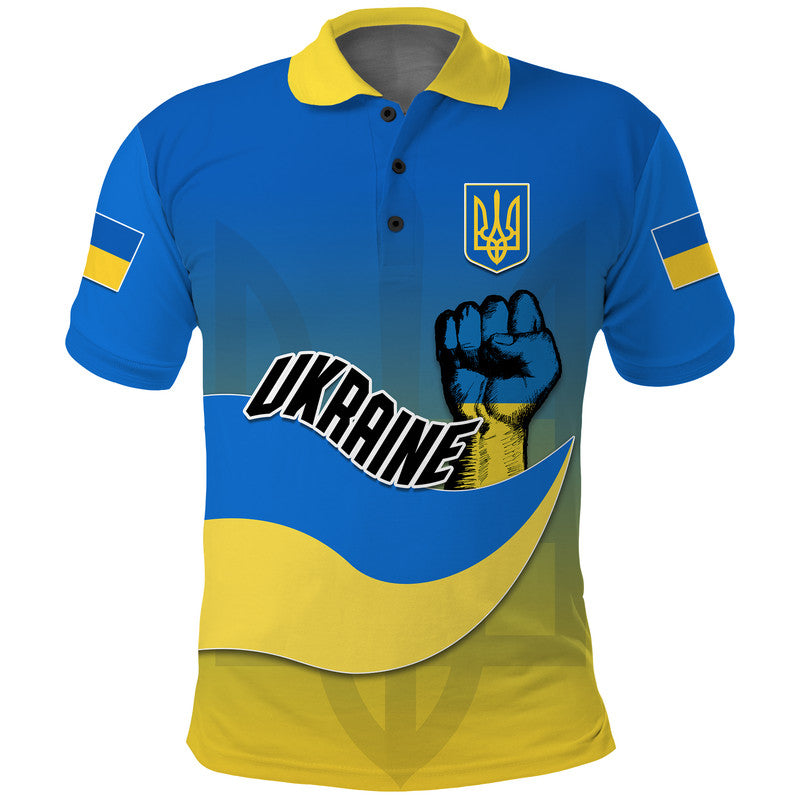 Custom Ukraine Polo Shirt National Flag Style
