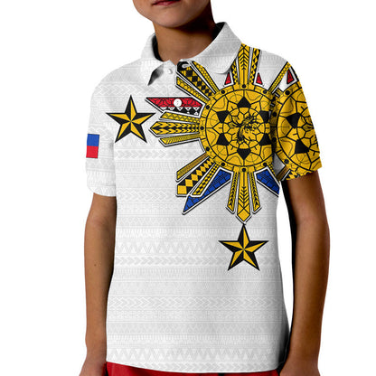Custom Personalised Filipino Polo Shirt Tribal White Style