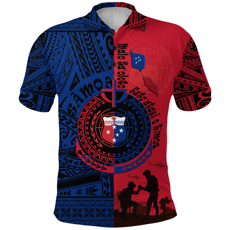Samoa Independence Day Polo Shirt Military Polynesian Pattern