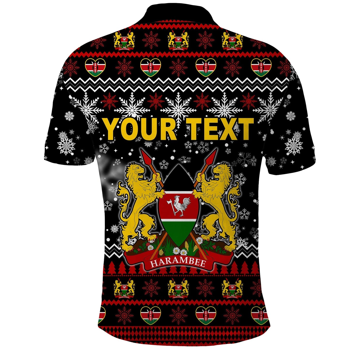 Custom Kenya Polo Shirt Christmas Shield Mix African Pattern
