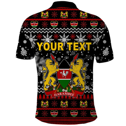 Custom Kenya Polo Shirt Christmas Shield Mix African Pattern