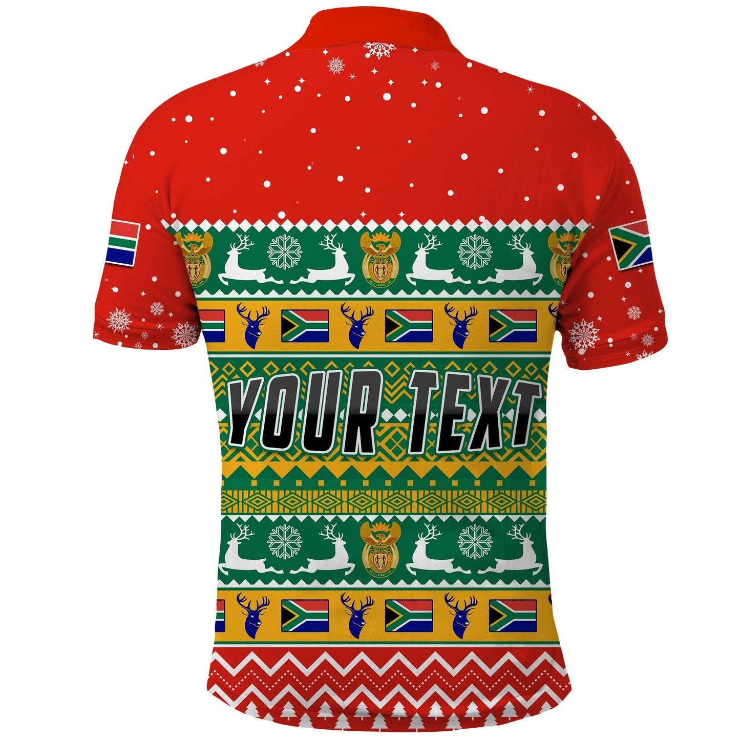Custom South Africa Polo Shirt Christmas African Springbok