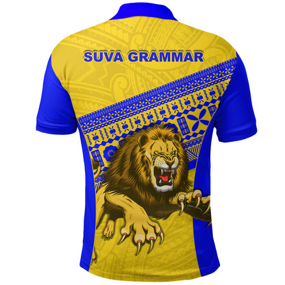 Suva Grammar Fashion Polo Shirt Fiji School Version Lion Blue