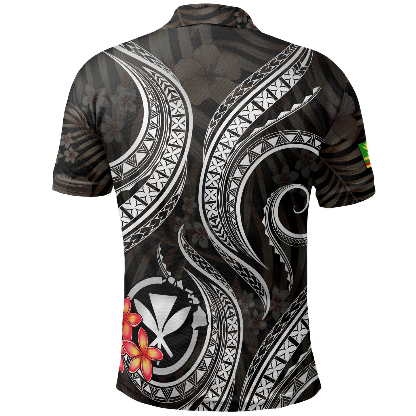 Polynesian Hawaii Polo Shirt - White Plumeria