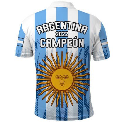 Argentina Football Polo Shirt La Albiceleste Campeon Proud White Ver.02 2022
