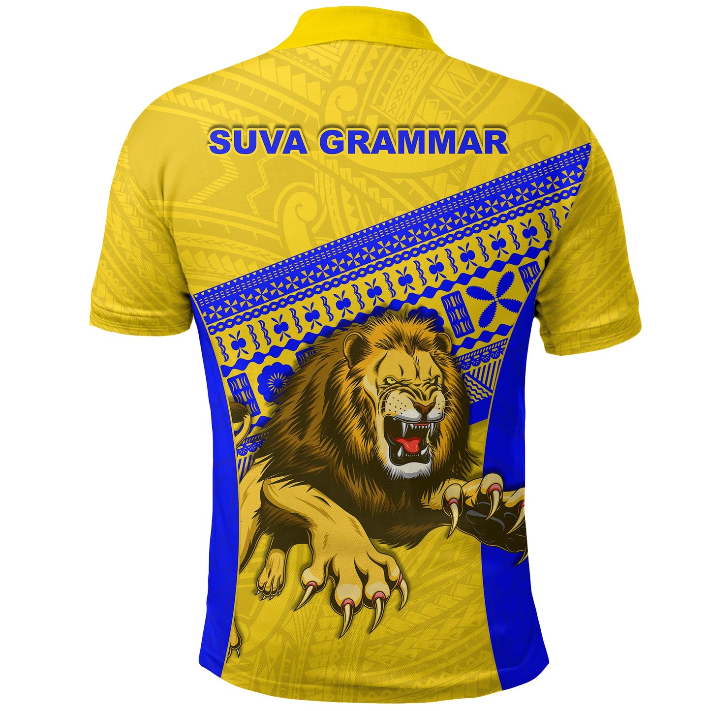 Suva Grammar Fashion Polo Shirt Fiji School Version Lion Gold