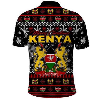 Kenya Polo Shirt Christmas Shield Mix African Pattern