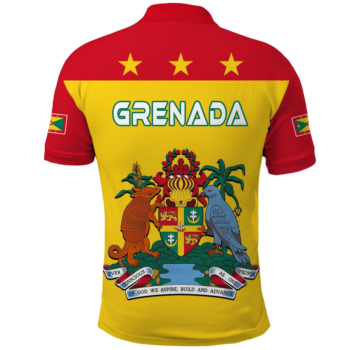 Grenada Polo Shirt Power Grenada Mix Coat of Arms