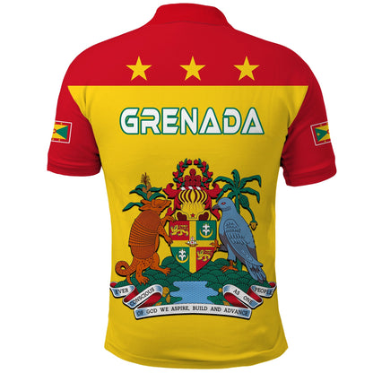 Grenada Polo Shirt Power Grenada Mix Coat of Arms