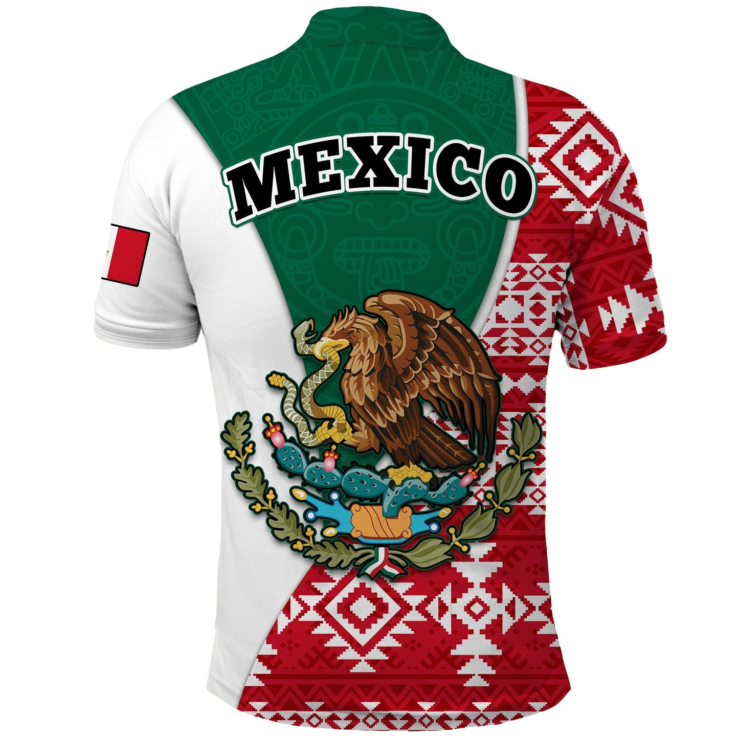 Happy Mexico Fathers Day Polo Shirt Mexican Aztec Pattern