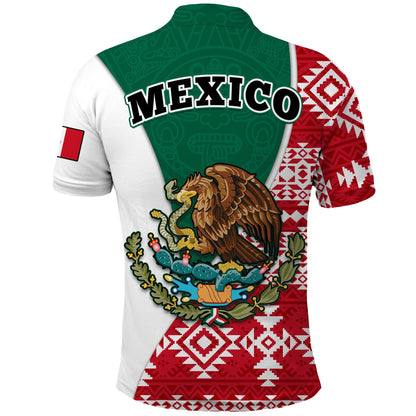 Happy Mexico Fathers Day Polo Shirt Mexican Aztec Pattern