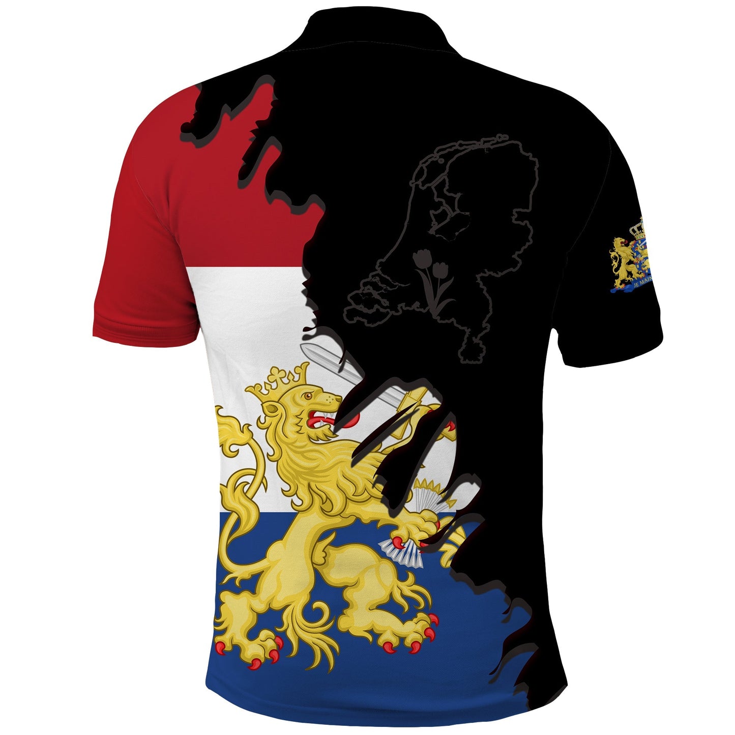 Custom Netherlands Polo Shirt Style Flag and Map Holland