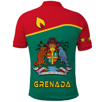 Custom Grenada Polo Shirt Coat Of Arms and Map Impressive
