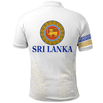 Sri Lanka Polo Shirt Traditional Pattern and Elephants