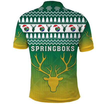 South Africa Rugby Polo Shirt Christmas Proud Springboks