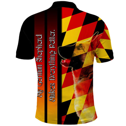 Custom German Shepherd Polo Shirt Germany Dogs Lovers