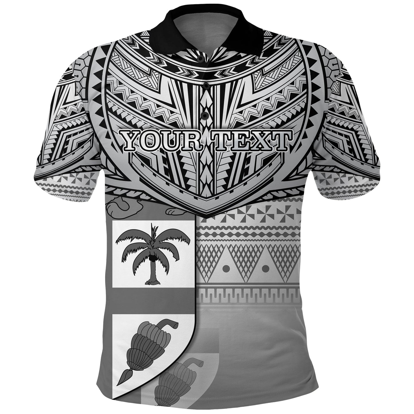 Custom Personalised Fiji Creative Polo Shirt Love Country Version Black