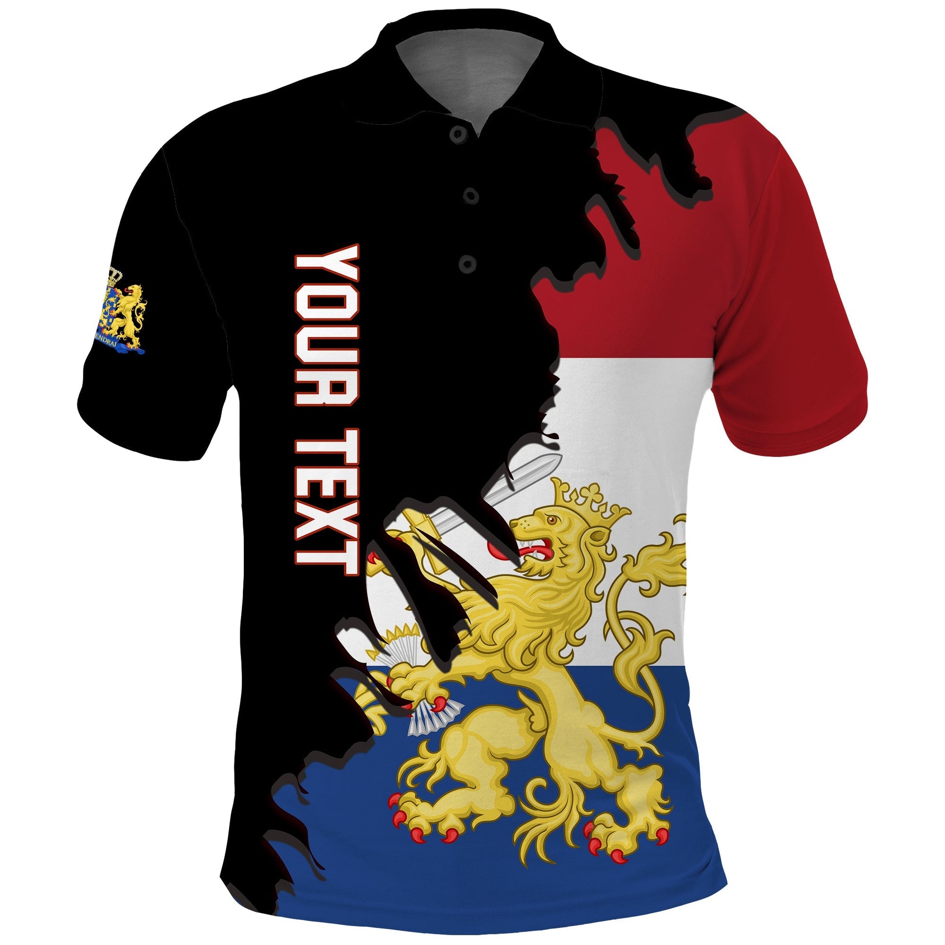 Custom Netherlands Polo Shirt Style Flag and Map Holland