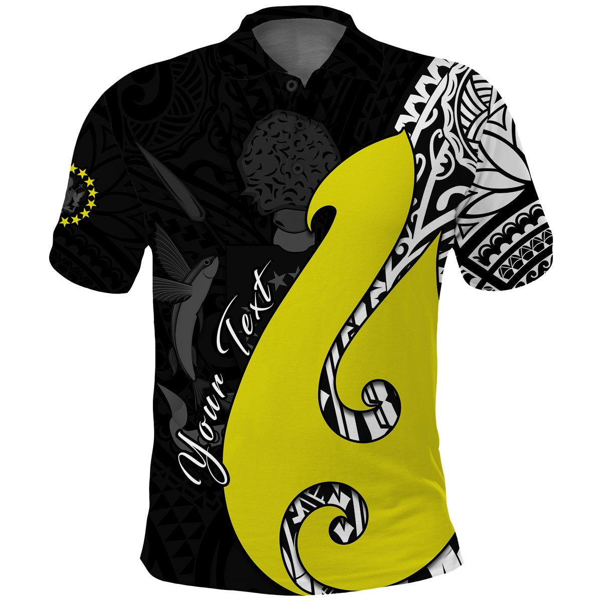 Custom Personalised Cook Islands Polo Shirt Matau Polynesian Simple Fish Hook