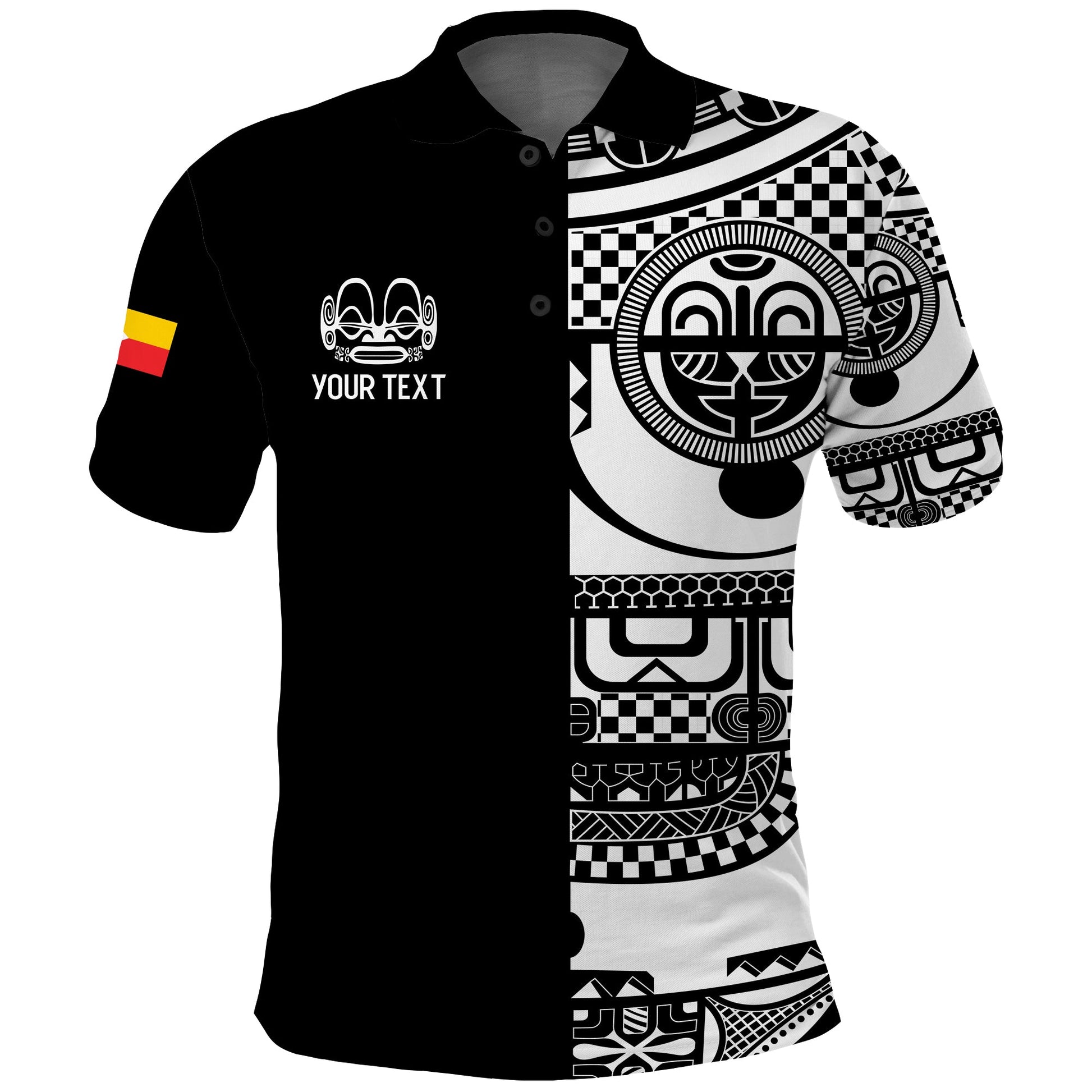 Custom Personalised Marquesas Islands Tiki Polo Shirt Marquesan Tattoo
