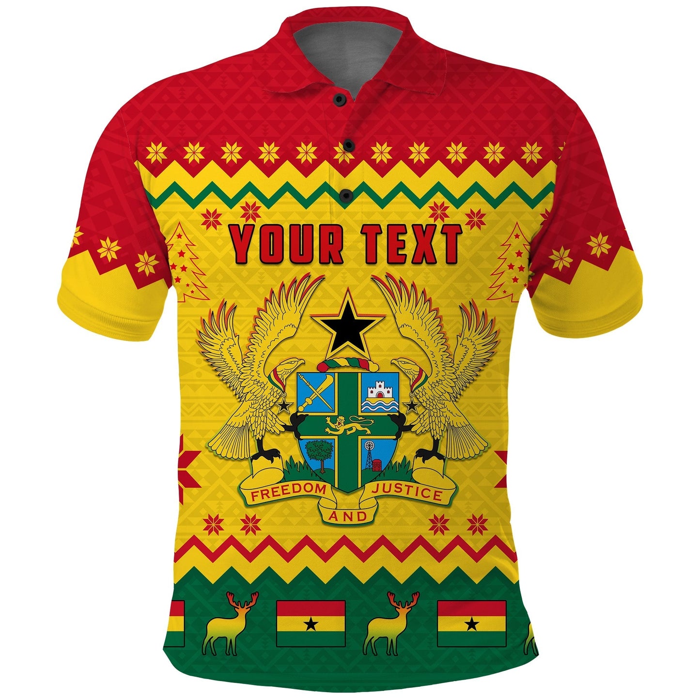 Custom Ghana Polo Shirt Christmas African Pattern