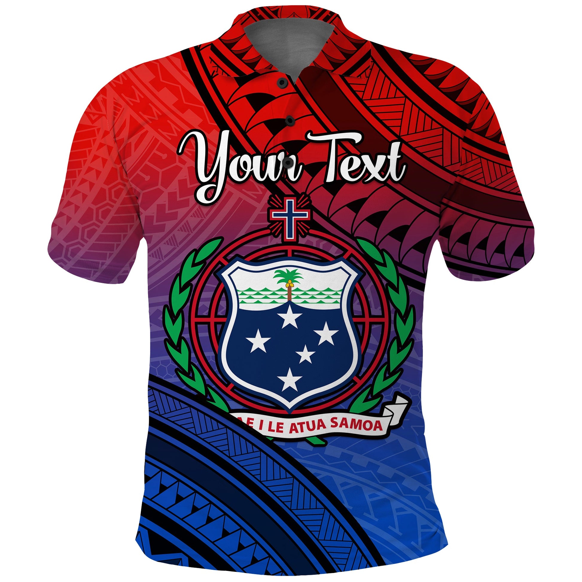 Custom Personalised Samoa Polo Shirt Style Gradient Sporty Original