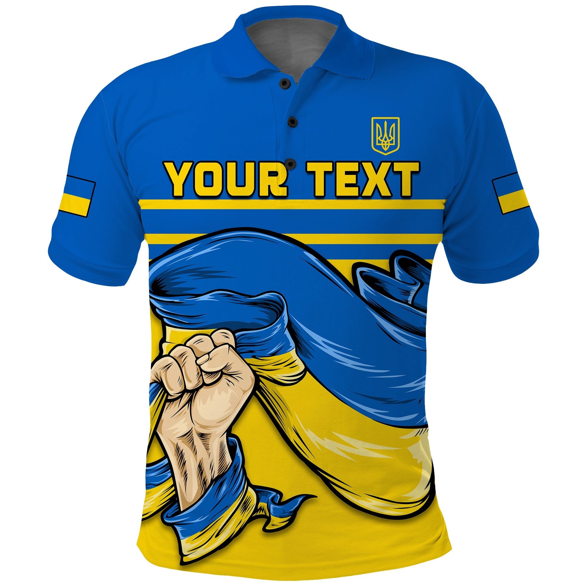 Custom Ukraine Polo Shirt Strong Ukrainian