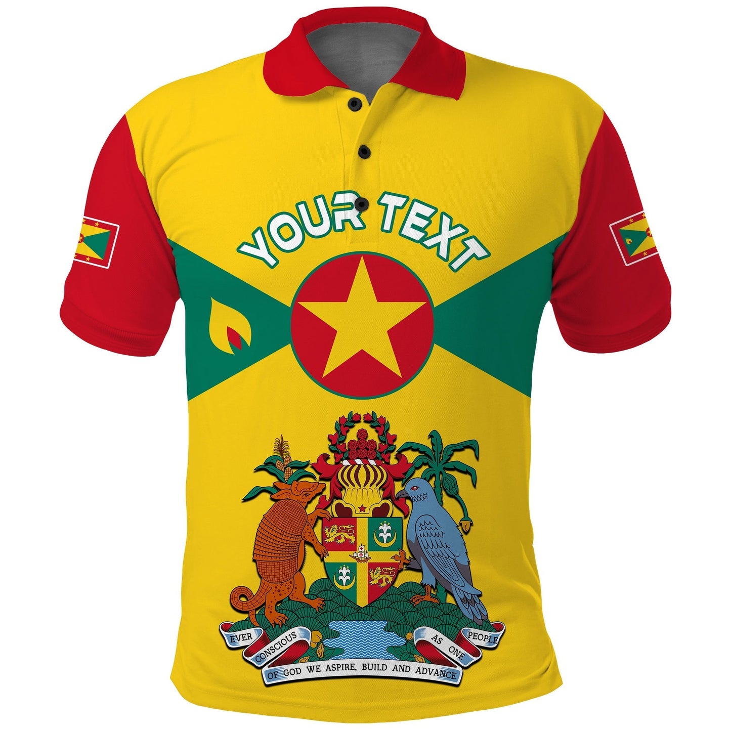 Custom Personalised Grenada Polo Shirt Power Grenada Mix Coat Of Arms
