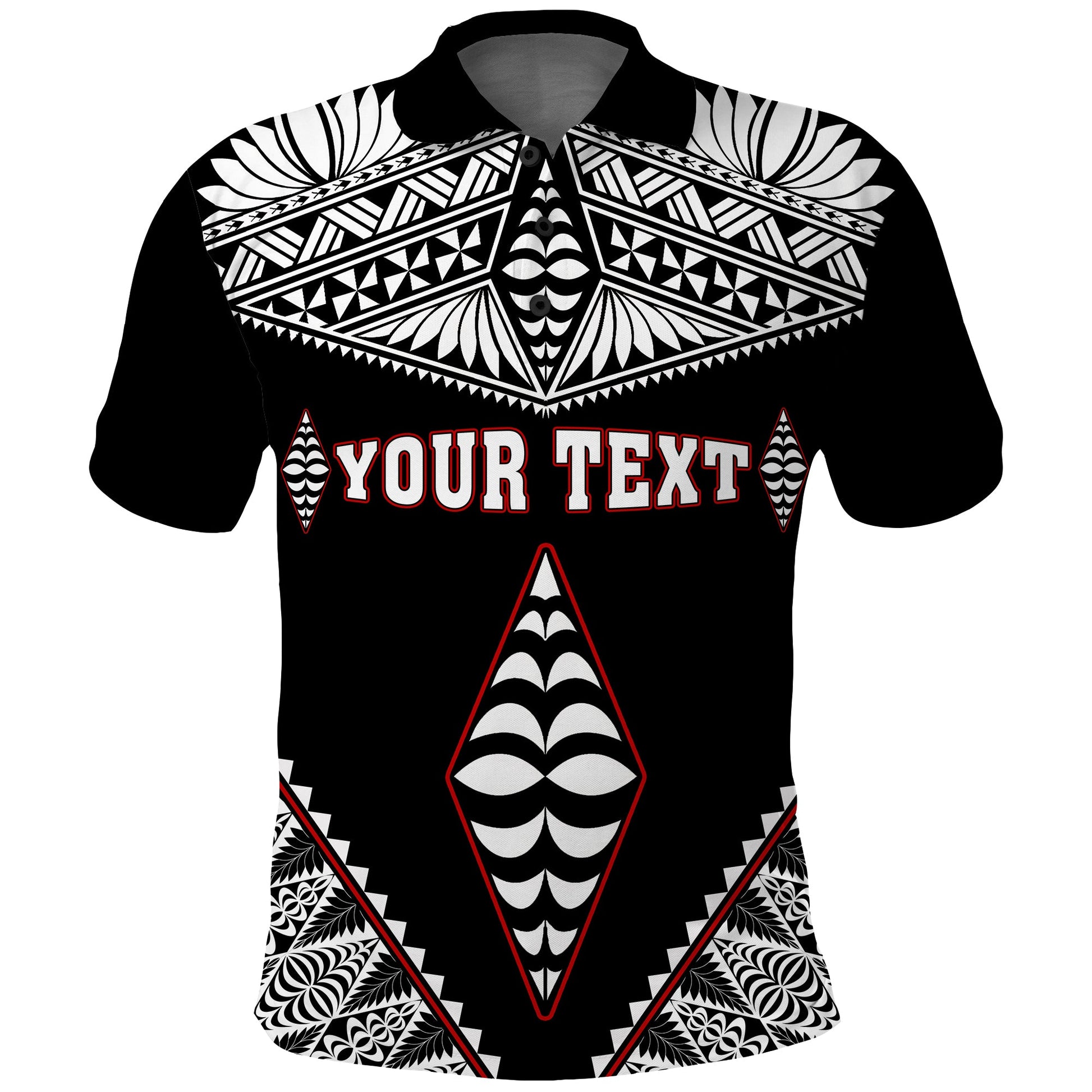 Custom Personalised Tonga Polo Shirt Tongan Kupesi Pattern