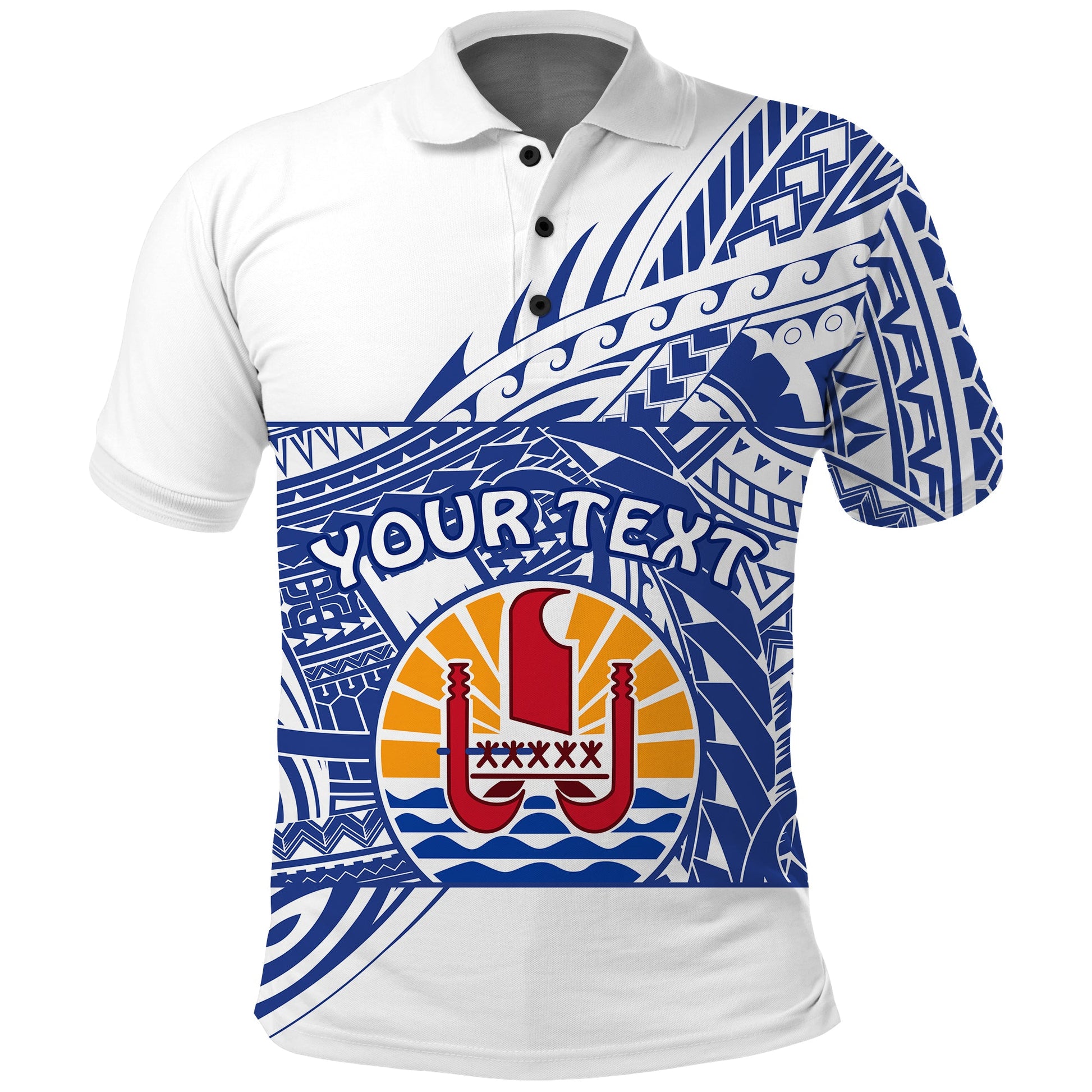 Custom Personalised Gambier Islands Polo Shirt Polynesian Pattern French Polynesia
