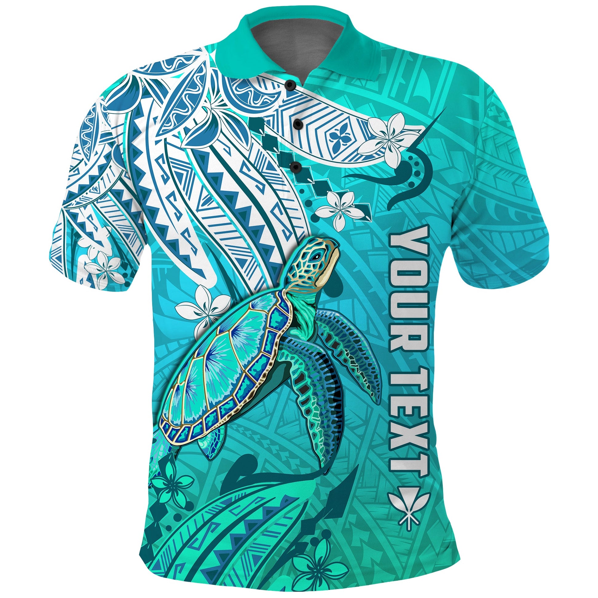 Custom Personalised Hawaiian Islands Polo Shirt Turtle Mix Hawaii Polynesian