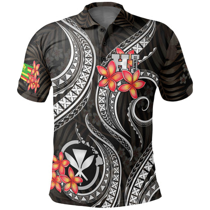 Polynesian Hawaii Polo Shirt - White Plumeria
