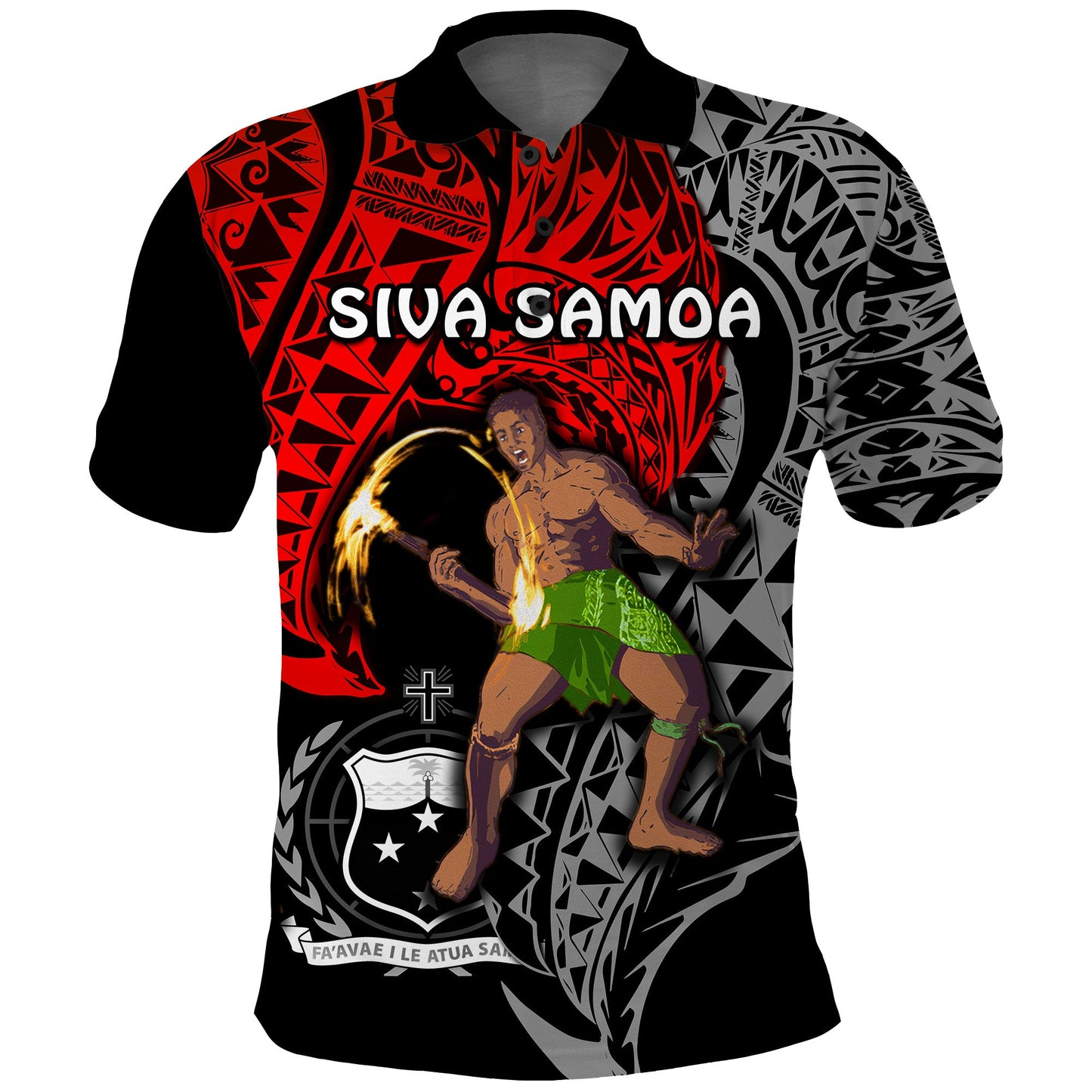 Siva Samoa Polo Shirt Samoan Dance Mix Red Polynesian
