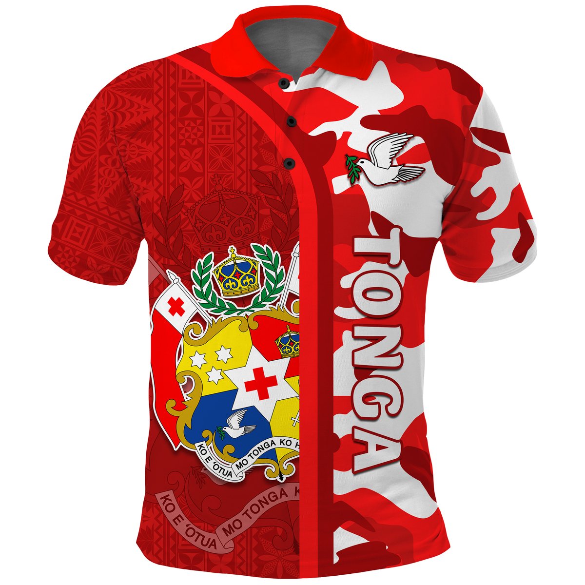 Tonga Unique Polo Shirt Camouflage with Tongan Pattern