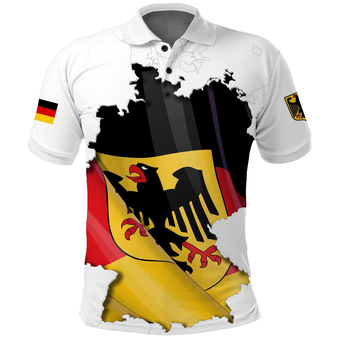 Germany Polo Shirt Grunge Deutschland Map and Coat Of Arms