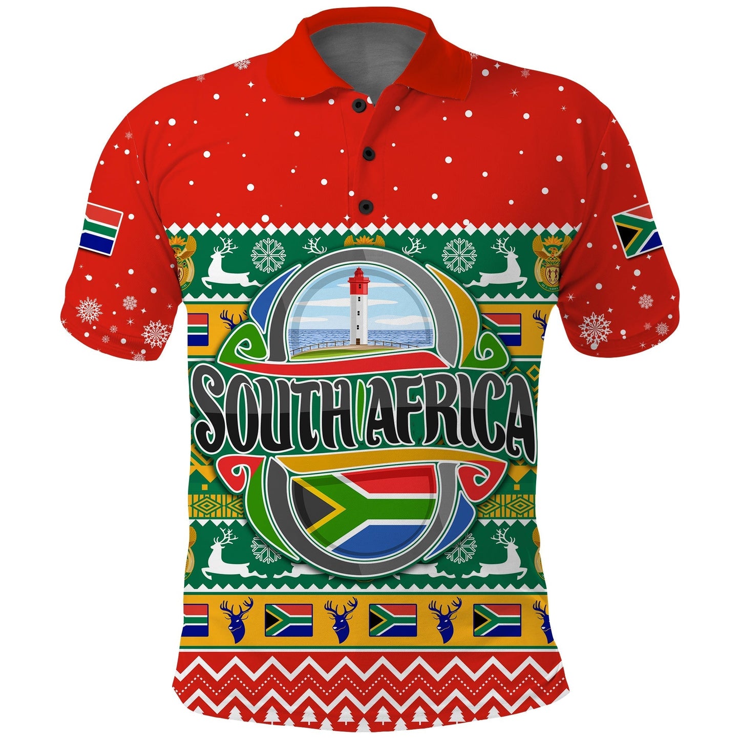 South Africa Polo Shirt Christmas African Springbok