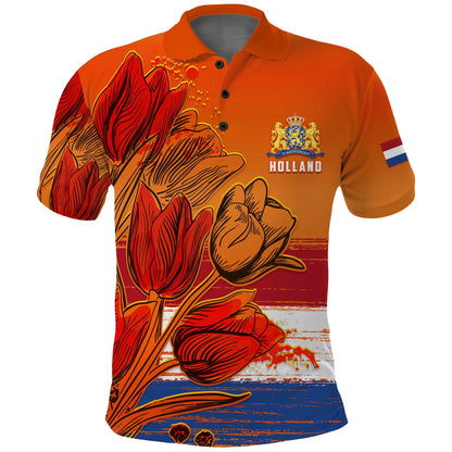 Netherlands Polo Shirt Style Tulip National Flower