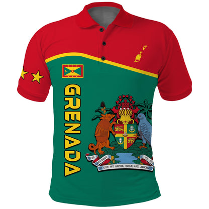 Grenada Polo Shirt Coat of Arms and Map Impressive