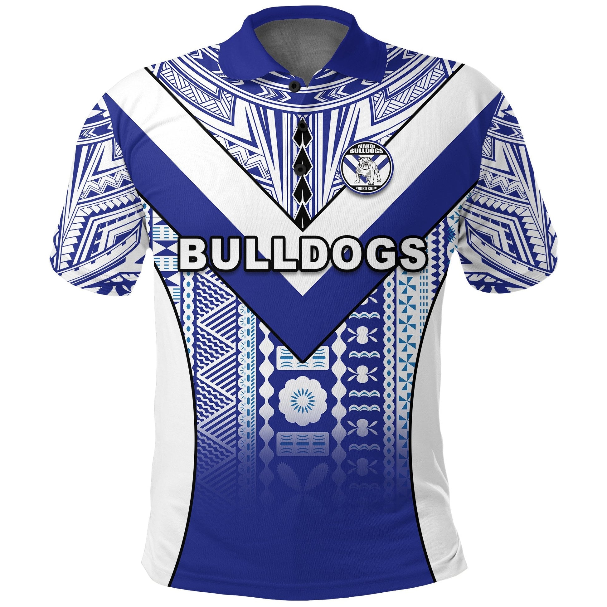 PAULA Makoi Bulldogs Polo Shirt Mix Tapa Fijian