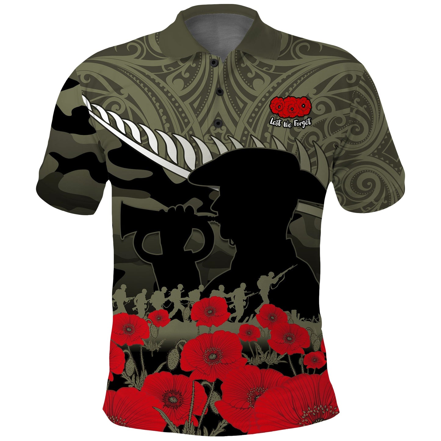 New Zealand ANZAC 2022 Polo Shirt Maori Camouflage